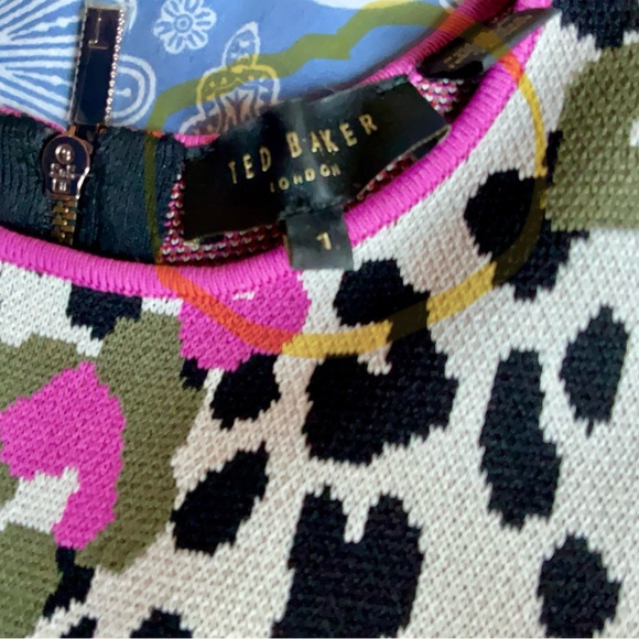 Ted Baker Leopard Sheath Mini Dress lightly used - Picture 2 of 10